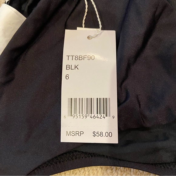 NWT Trina Turk Black Shirred Side Bikini Bottoms, 6 - Picture 4 of 7